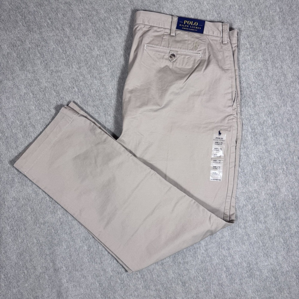 POLO RALPH LAUREN Big & Tall Men's Stretch Classic Fit Pants - 44B x 34 -  Khaki